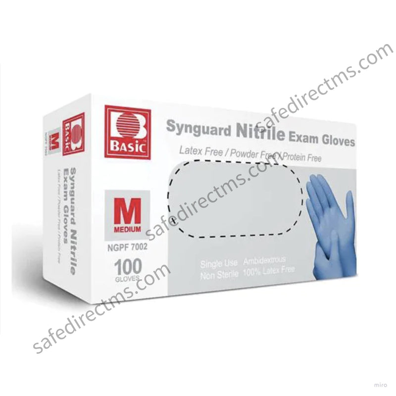 Disposable Nitrile Gloves - Synguard Size: M (100 Gloves/ Box)