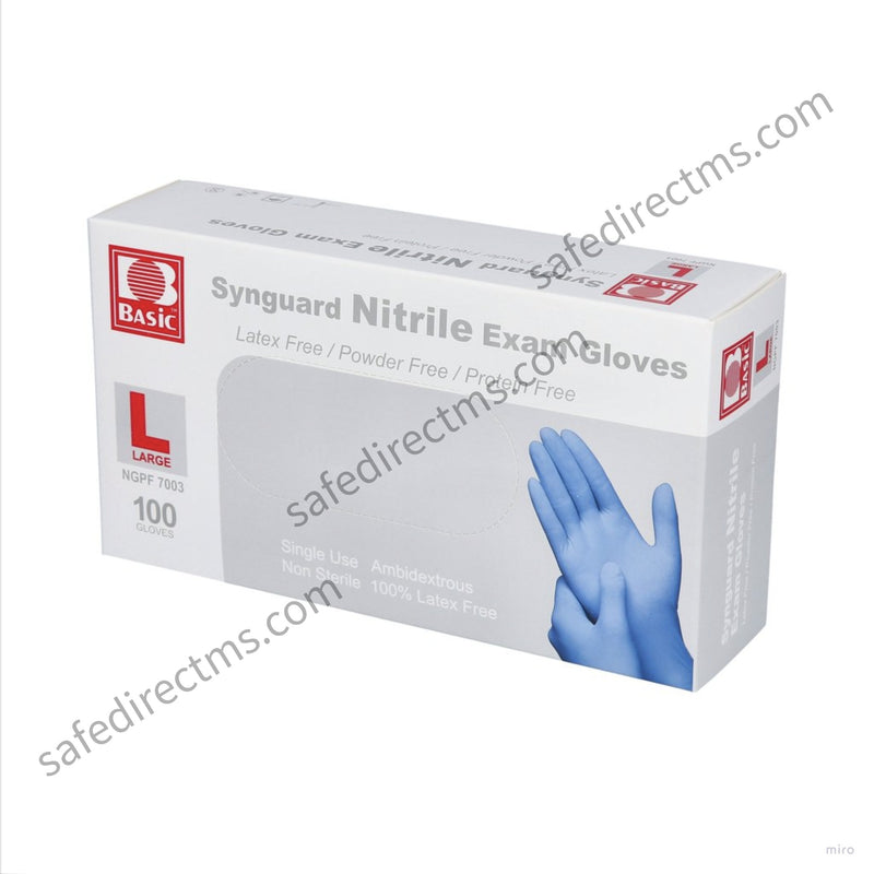 Disposable Nitrile Gloves - Synguard Size: L (100 Gloves/ Box)