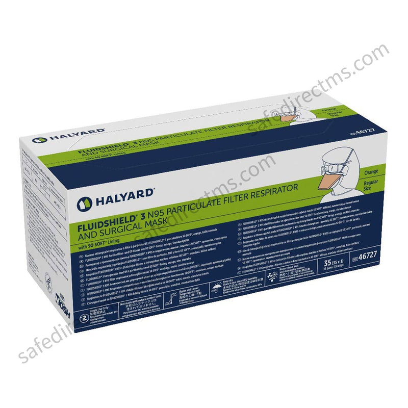 Halyard FLUIDSHIELD N95 Respirator Mask Size: Regular (46727)