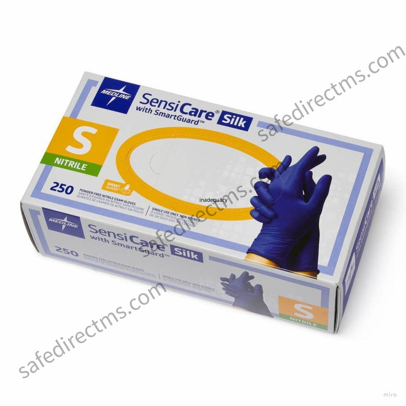 Disposable Nitrile Gloves - Medline SensiCare Silk Size: S (250 Gloves/ Box)