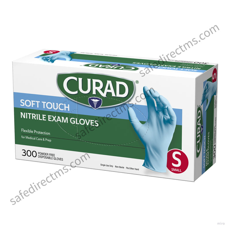 Disposable Nitrile Gloves - Medline Curad Size: S (300 Gloves/ Box)