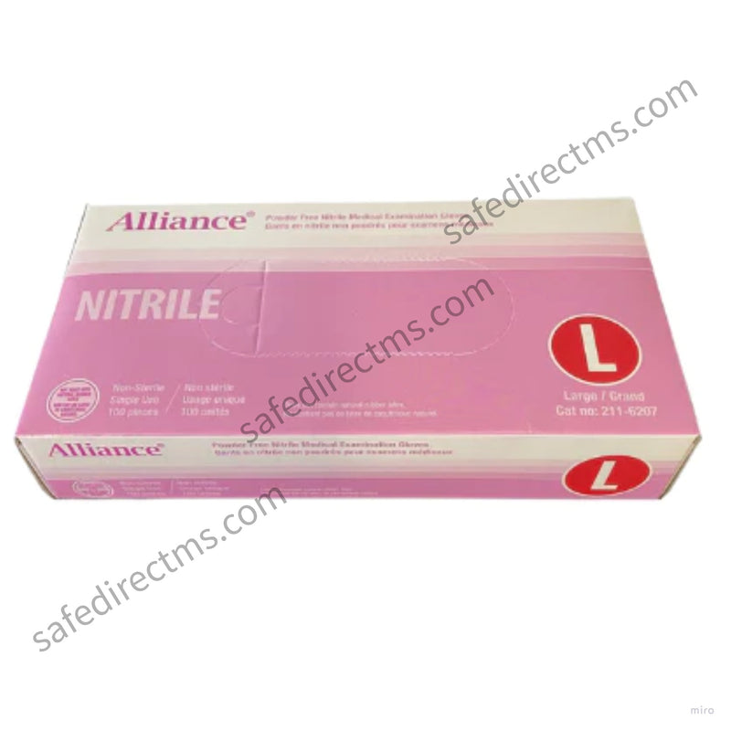 Alliance Nitrile Examination Gloves: Size: L (100 Gloves/ Box)