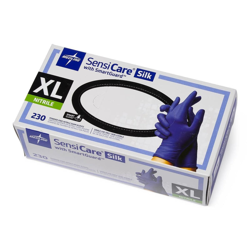 Disposable Nitrile Gloves - Medline SensiCare Silk Size: XL (230 Gloves/ Box)