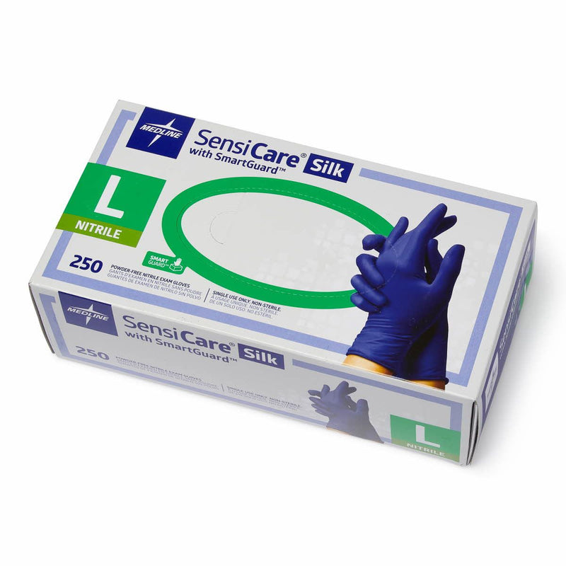 Disposable Nitrile Gloves - Medline SensiCare Silk Size: L (250 Gloves/ Box)